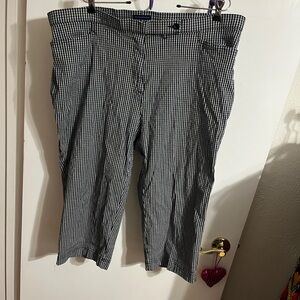 💝 20W Westbound Woman Black and White Checkered Cropped Pants